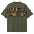 North Carolina Collegiate Letter washed vintage heavyweight T-shirt in Military Green