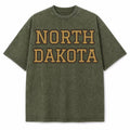 North Dakota Collegiate Letter washed vintage heavyweight T-shirt in Military Green