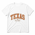 Texas Collegiate 1845 Pure Cotton T-Shirt in White
