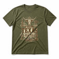 Texas Heritage Icons Pure Cotton T-Shirt in Olive Green