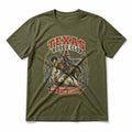 Texas Rodeo Club Pure Cotton T-Shirt in Olive Green