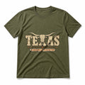 Texas Longhorn Wordmark Pure Cotton T-Shirt in Olive Green
