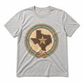 Texas Western Lone Star Badge Pure Cotton T-Shirt in Light Gray
