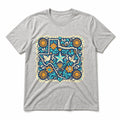 Texas Tejano Cut Paper Ornament Pure Cotton T-Shirt in Light Gray