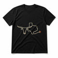 Monoline Longhorn Texas Pure Cotton T-Shirt in Black