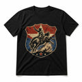 Texas Rodeo Bucking Bronc Pure Cotton T-Shirt in Black