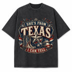 Vintage Washed Texas Patriotic Western Heavyweight Graphic Tee in Vintage Washed Heavyweight T-Shirt, Washed Black