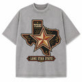 Texas Custom Lone Star Washed Vintage Heavyweight T-Shirt in Light Gray