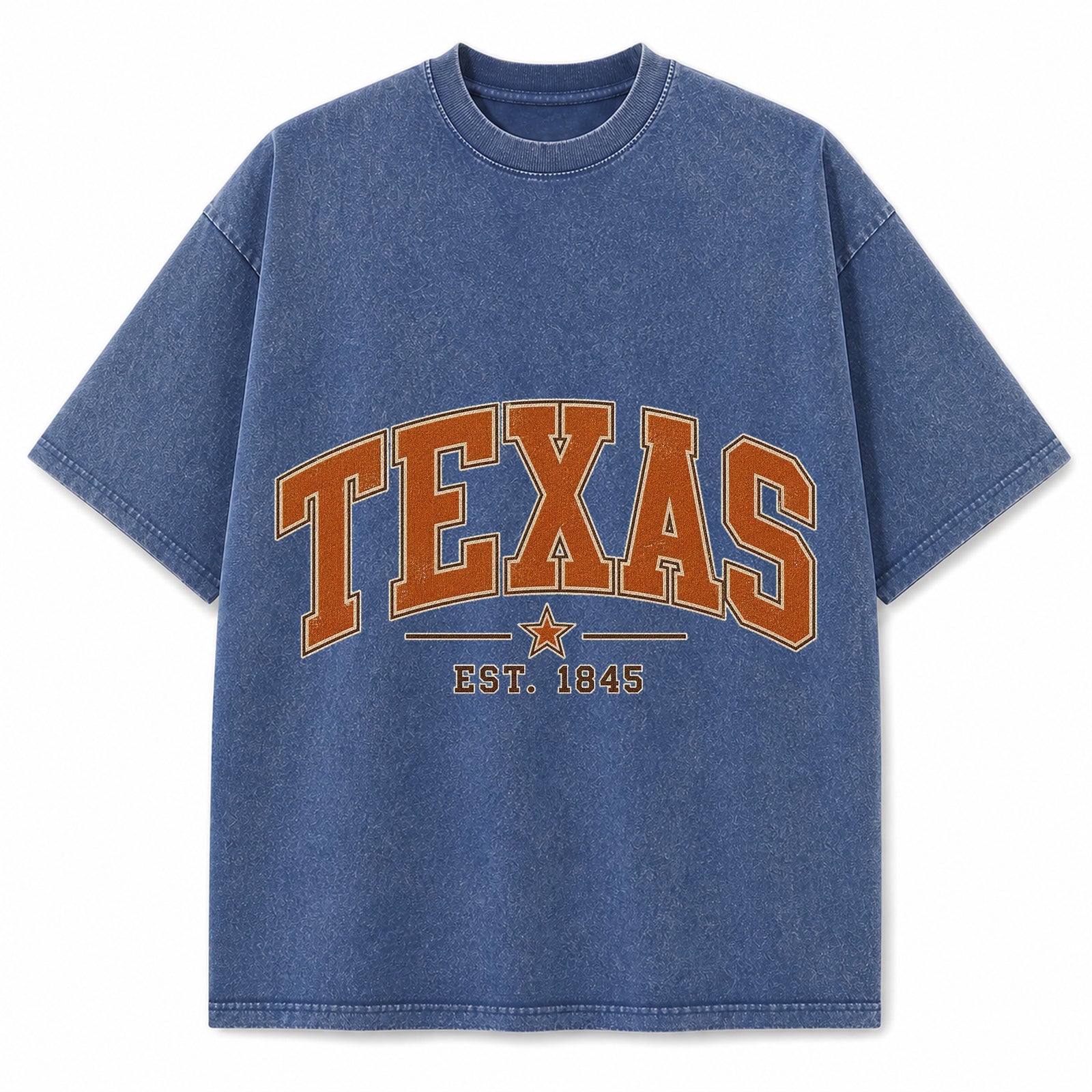 Texas Collegiate 1845 Washed Vintage Heavyweight T-Shirt in Blue