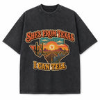 Vintage Washed Texas Retro Highway Heavyweight Graphic Tee in Vintage Washed Heavyweight T-Shirt, Washed Black