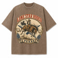 Texas Lone Star Rodeo Washed Vintage Heavyweight T-Shirt in Brown