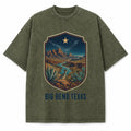 Big Bend Texas Washed Vintage Heavyweight T-Shirt in Military Green