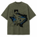 Texas Space Cowboy Washed Vintage Heavyweight T-Shirt in Military Green