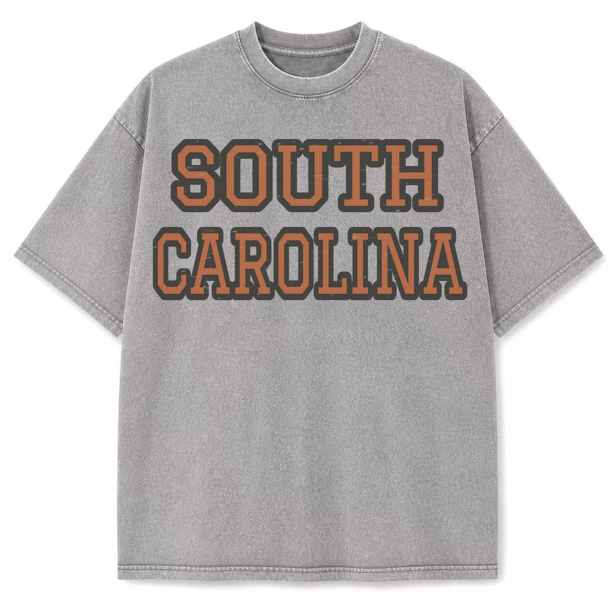 South Carolina Collegiate Letter washed vintage heavyweight T-shirt in Light Gray