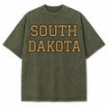 South Dakota Collegiate Letter washed vintage heavyweight T-shirt in Military Green
