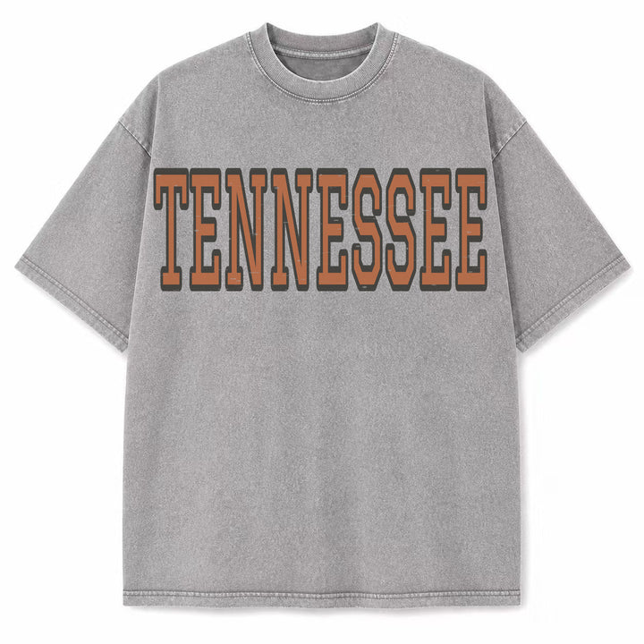 Tennessee Collegiate Letter washed vintage heavyweight T-shirt in Light Gray