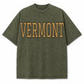 Vermont Collegiate Letter washed vintage heavyweight T-shirt in Military Green