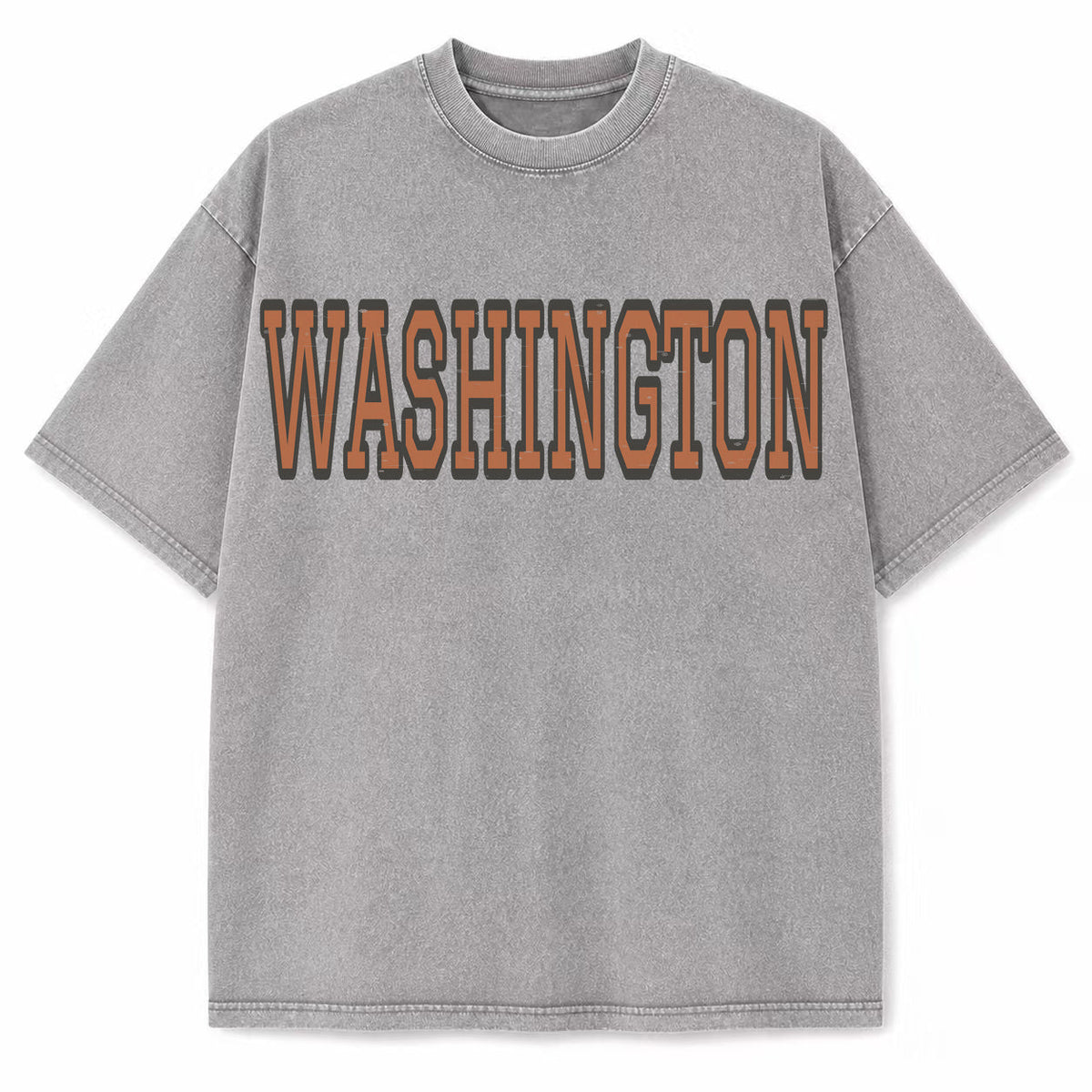 Washington Collegiate Letter washed vintage heavyweight T-shirt in Light Gray