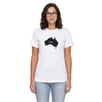 Australia home T-shirt in white shown on a female model