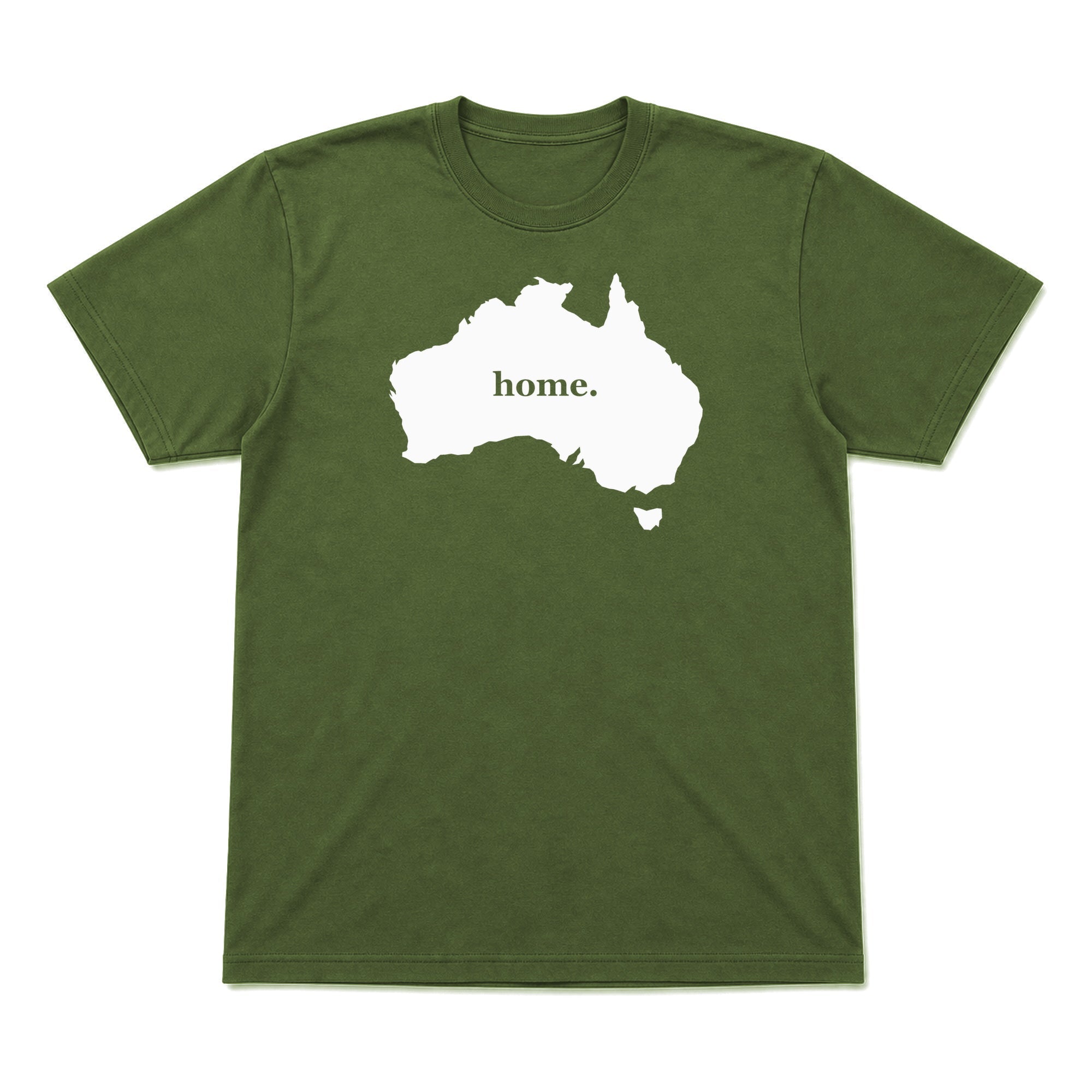 Australia home graphic T-shirt in olive green