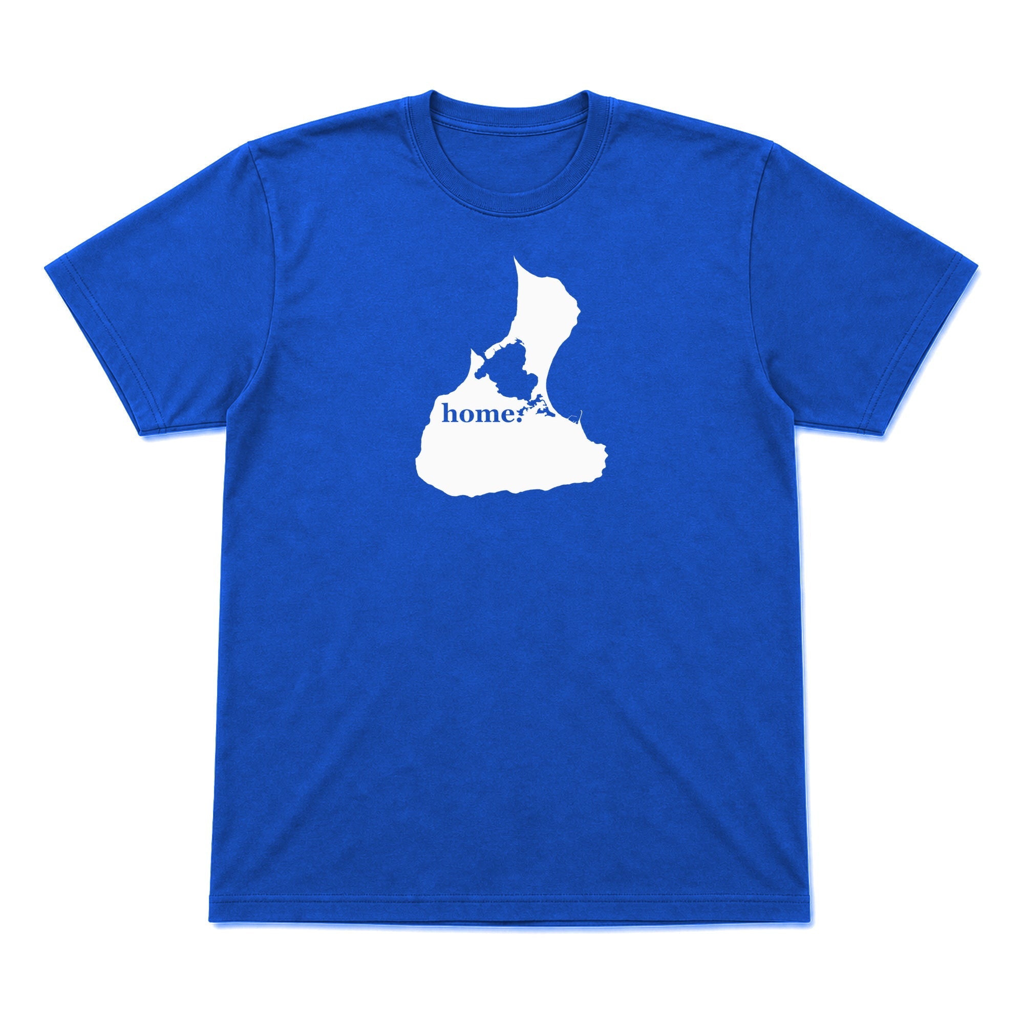 Block Island home graphic T-shirt in royal blue