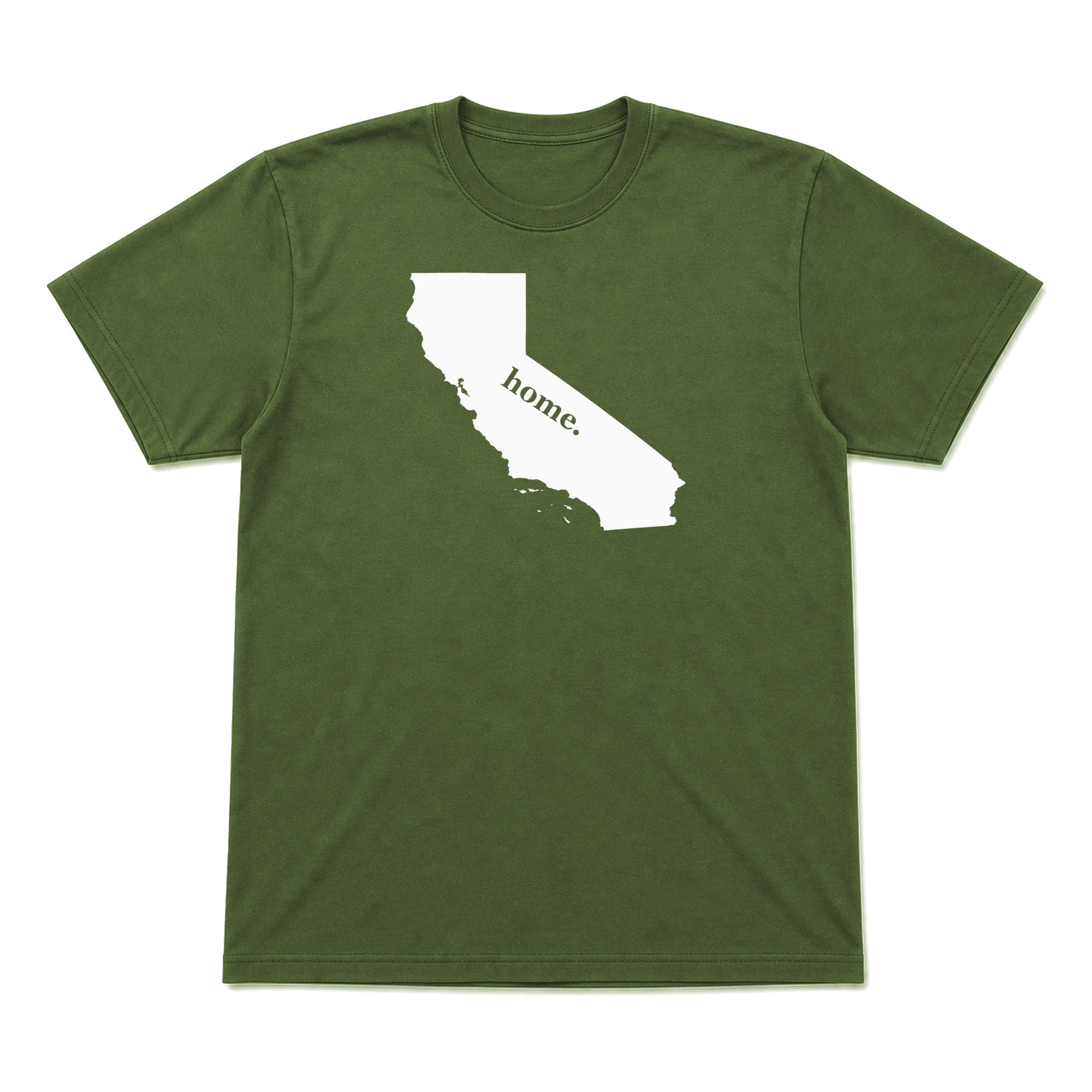 California home graphic T-shirt in olive green