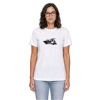 Canada home T-shirt in white shown on a female model