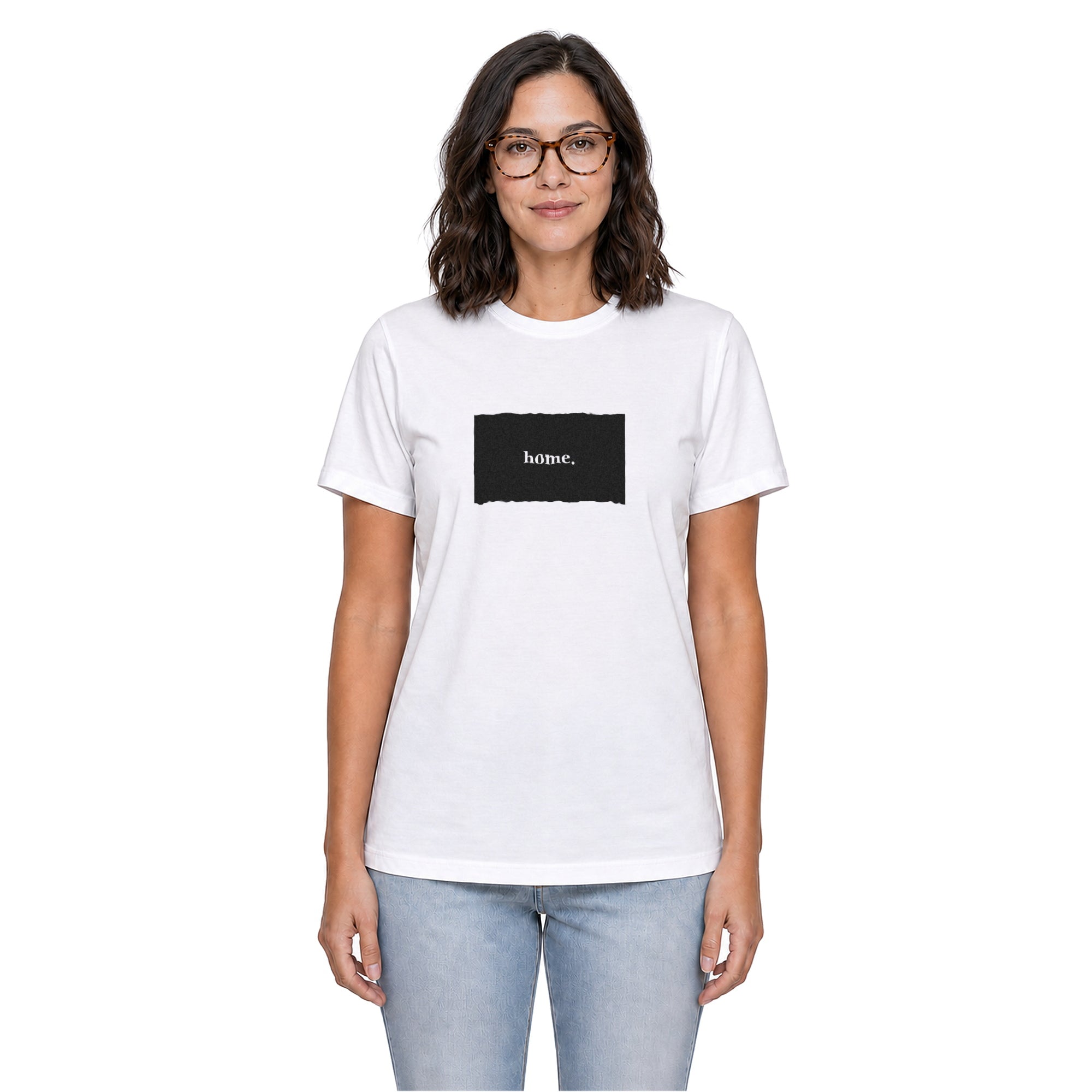 Colorado home T-shirt in white shown on a female model