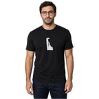Delaware home T-shirt in black shown on a male model