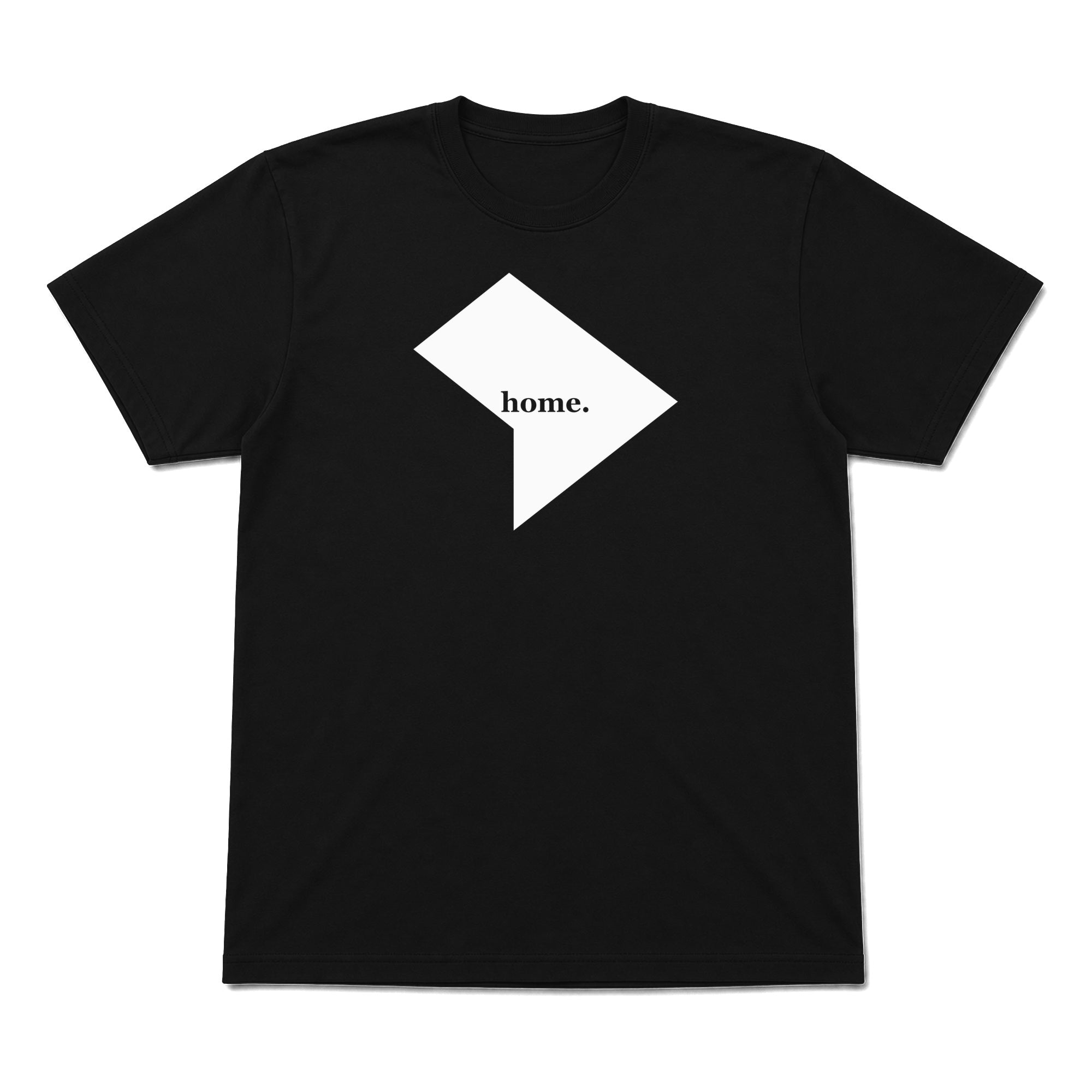 District of Columbia home graphic T-shirt in black