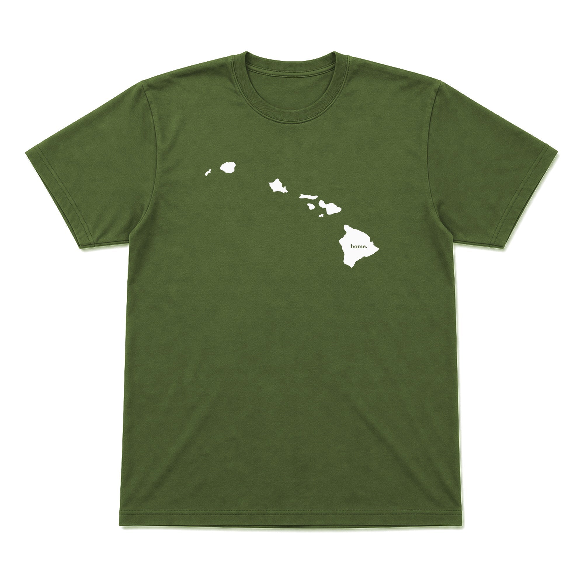 Hawaii home graphic T-shirt in olive green