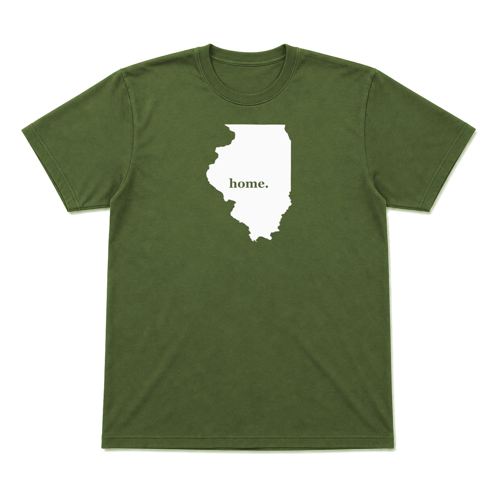 Illinois home graphic T-shirt in olive green
