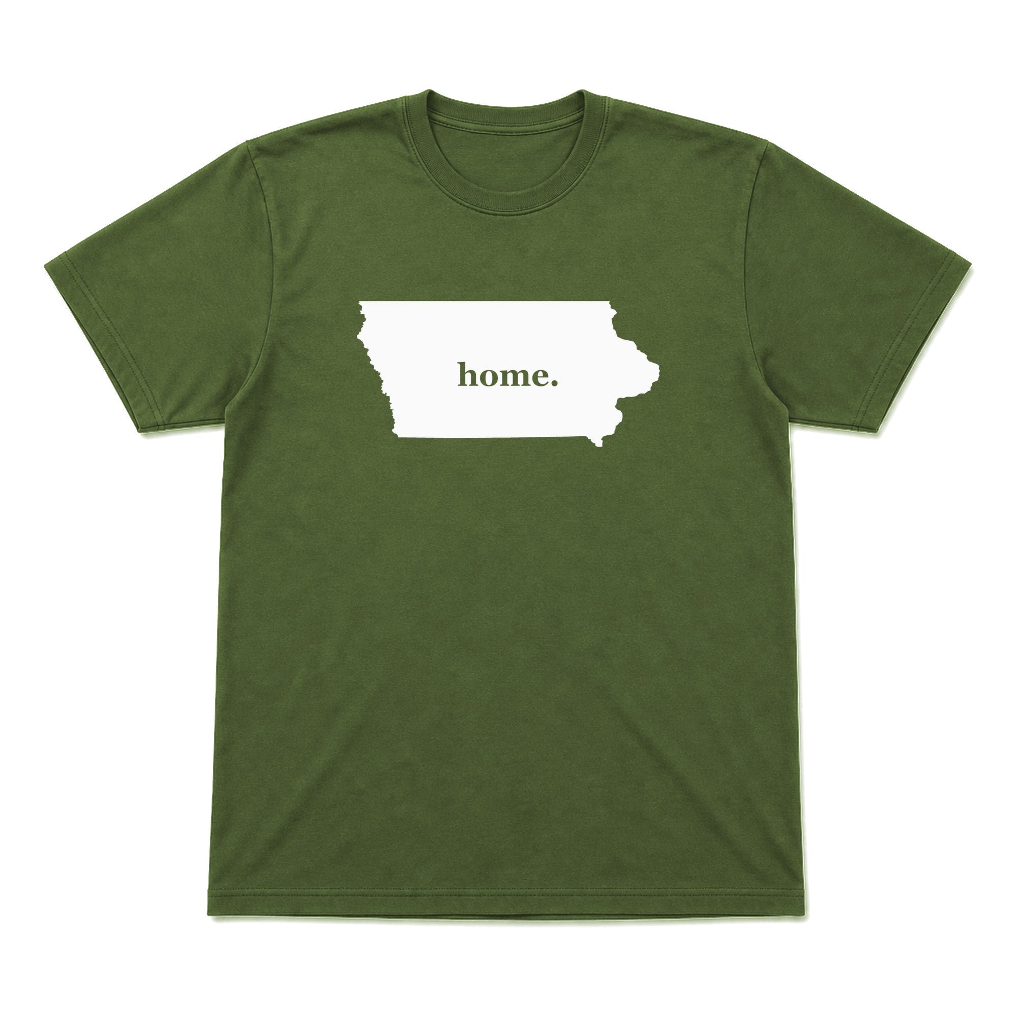 Iowa home graphic T-shirt in olive green