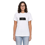 Kansas home T-shirt in white shown on a female model