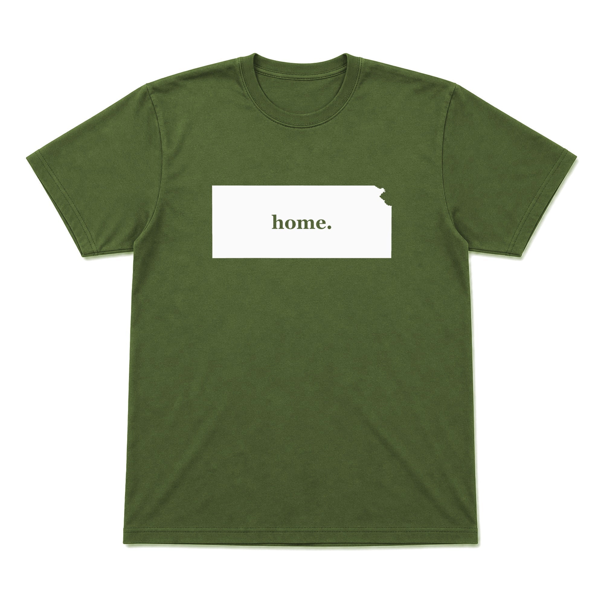 Kansas home graphic T-shirt in olive green