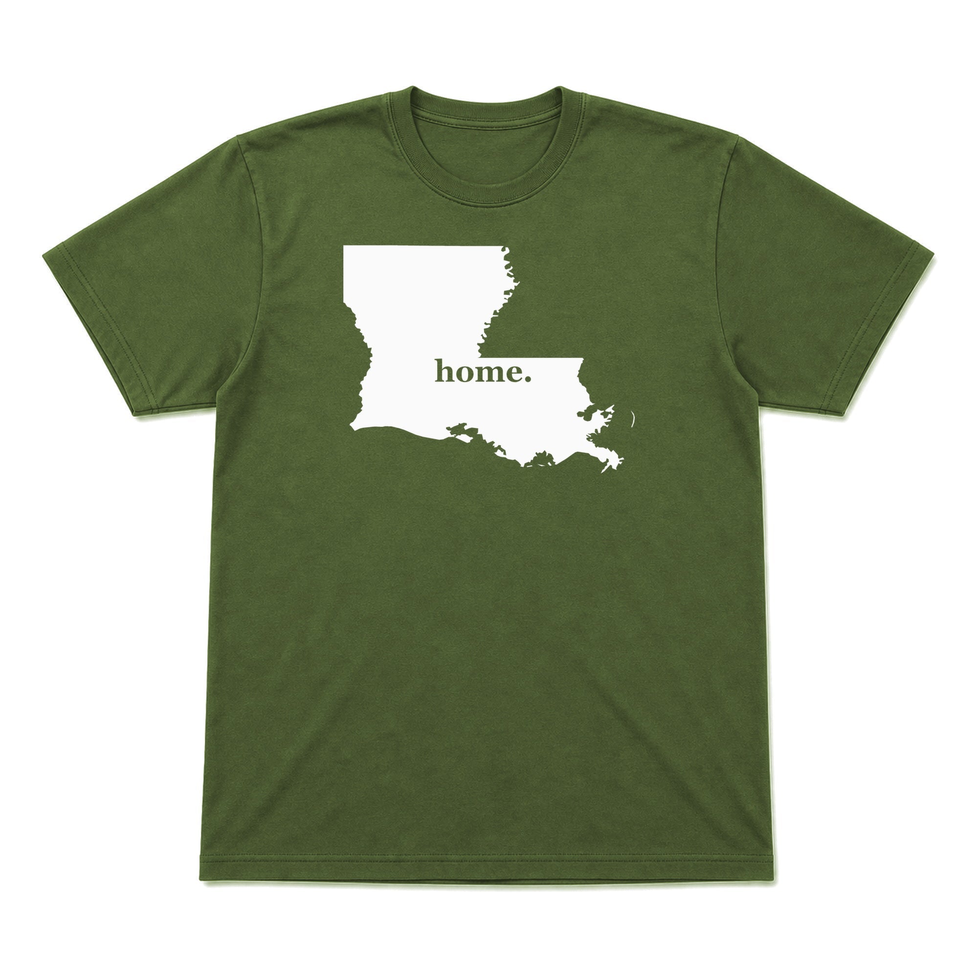 Louisiana home graphic T-shirt in olive green