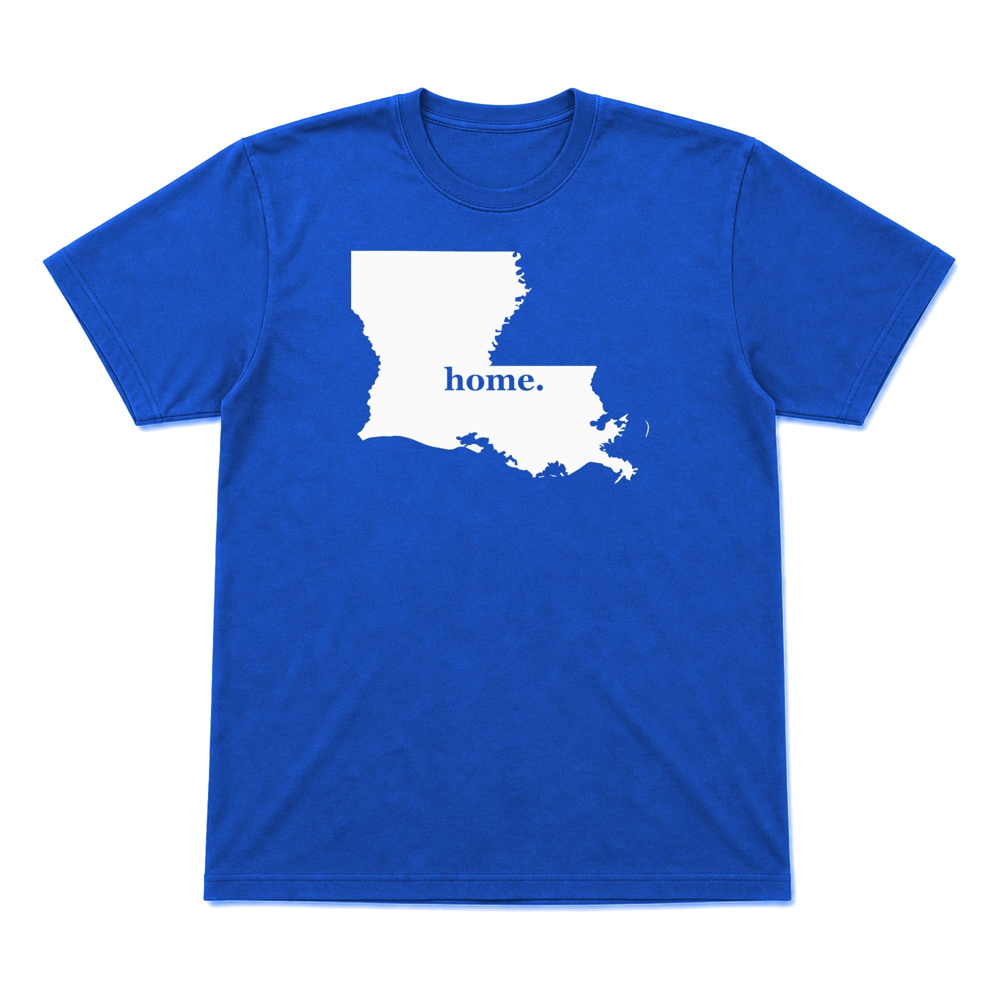 Louisiana home graphic T-shirt in royal blue