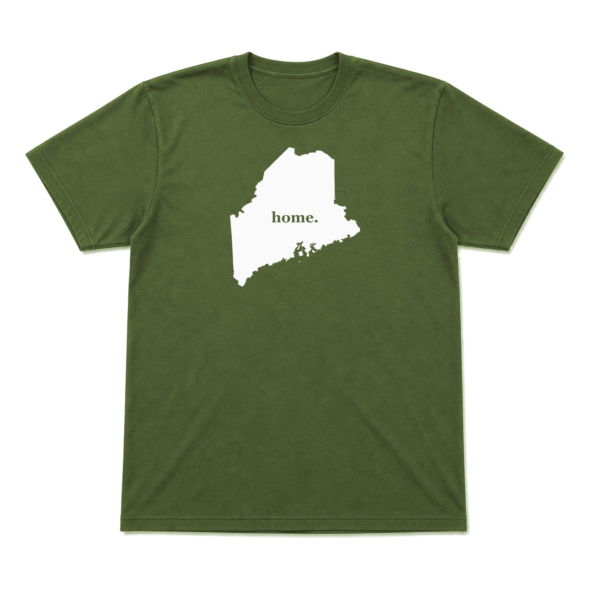 Maine home graphic T-shirt in olive green