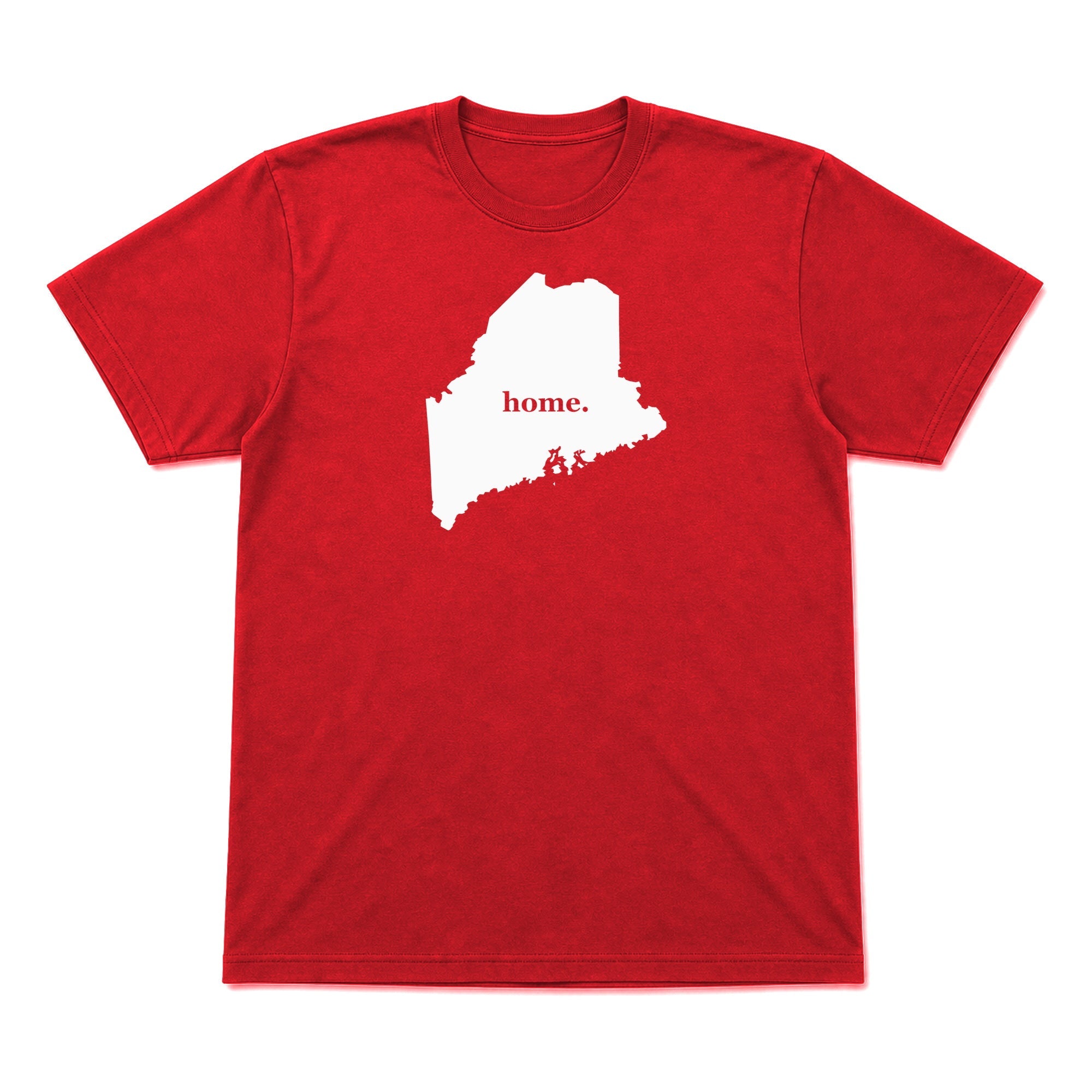 Maine home graphic T-shirt in red