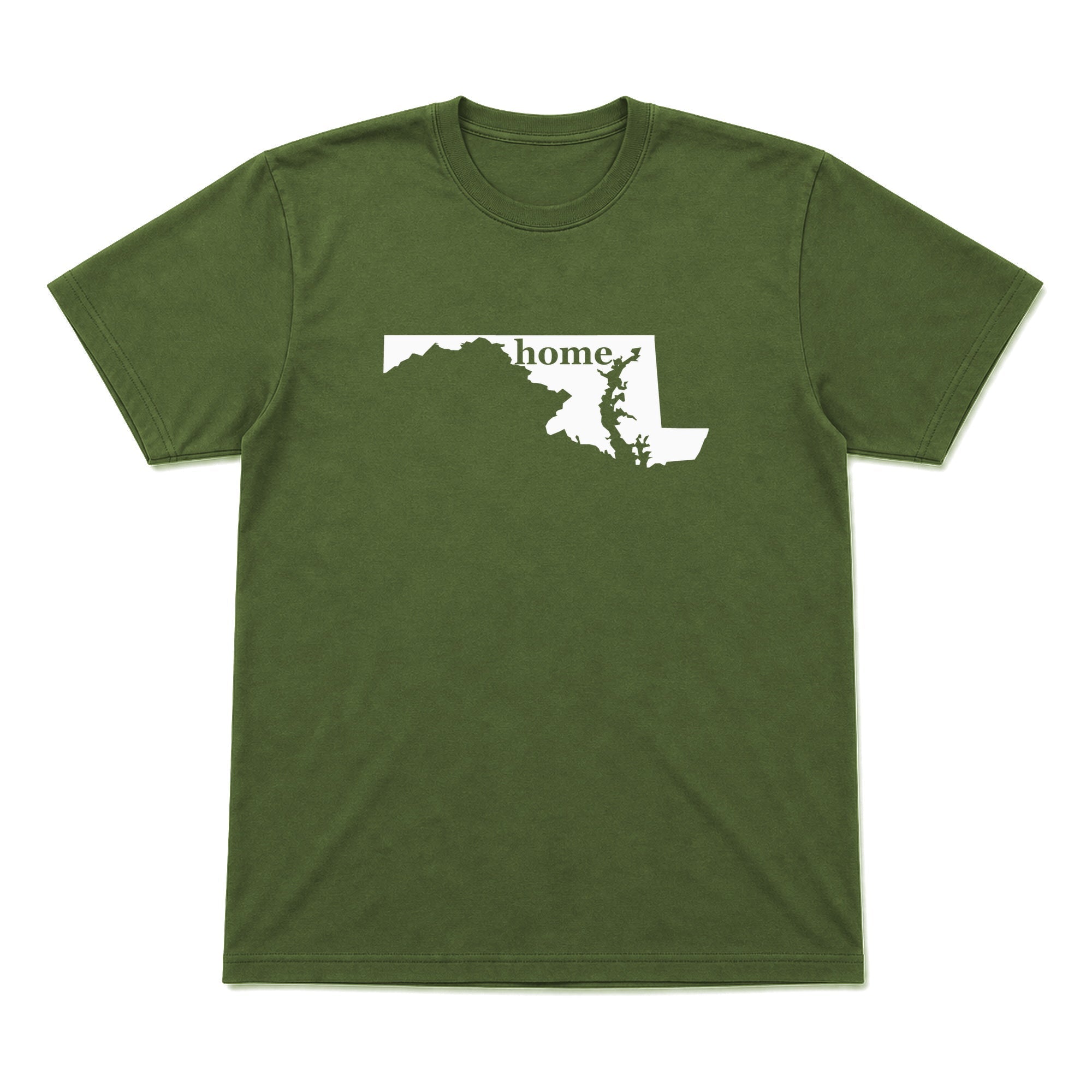 Maryland home graphic T-shirt in olive green