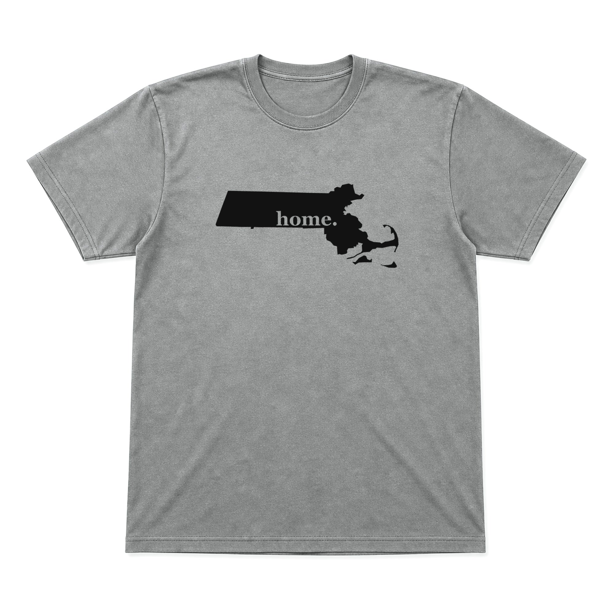 Massachusetts home graphic T-shirt in heather gray