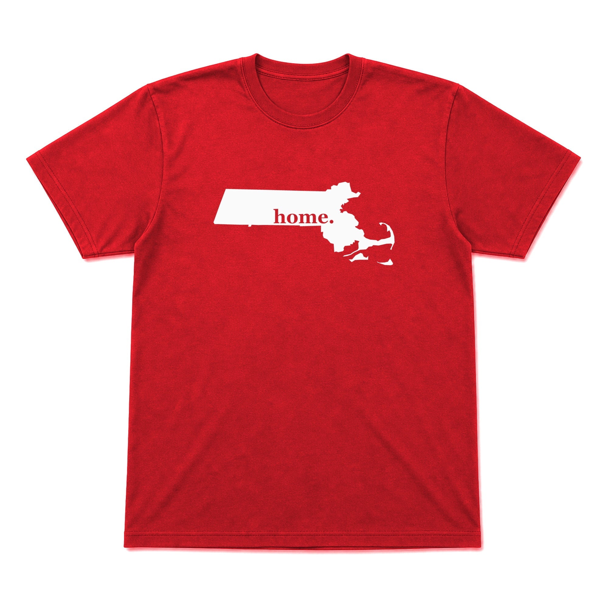 Massachusetts home graphic T-shirt in red
