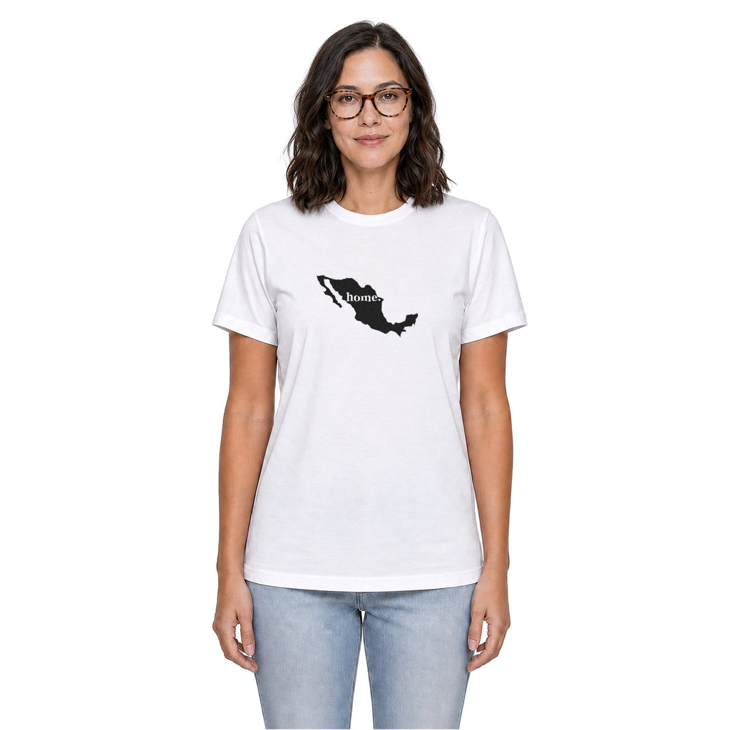 Mexico home T-shirt in white shown on a female model
