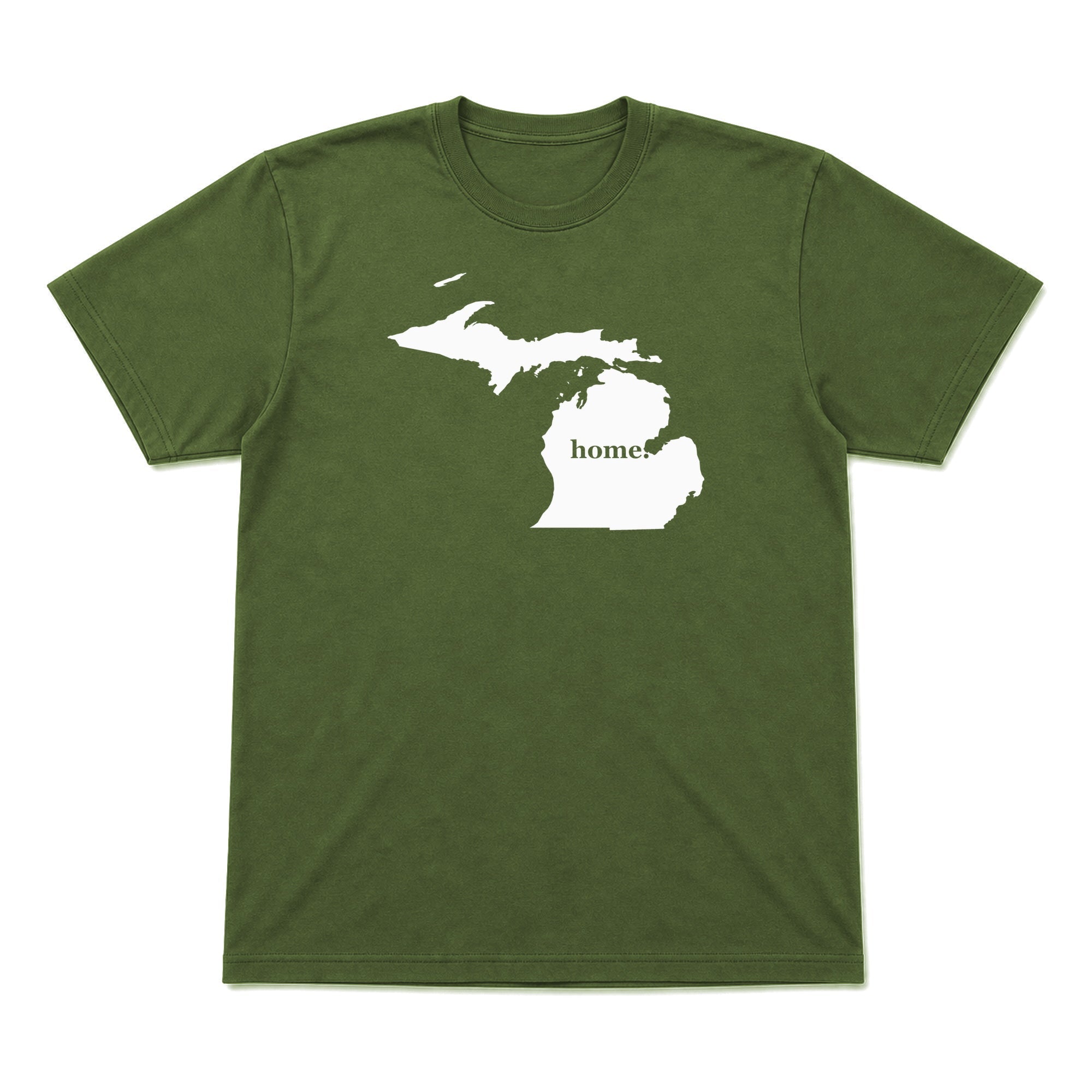 Michigan home graphic T-shirt in olive green