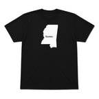 Mississippi home graphic T-shirt in black