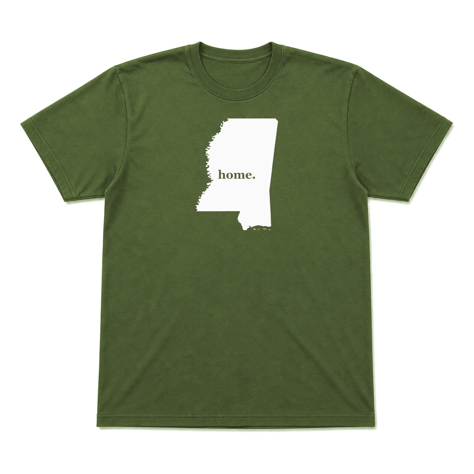 Mississippi home graphic T-shirt in olive green