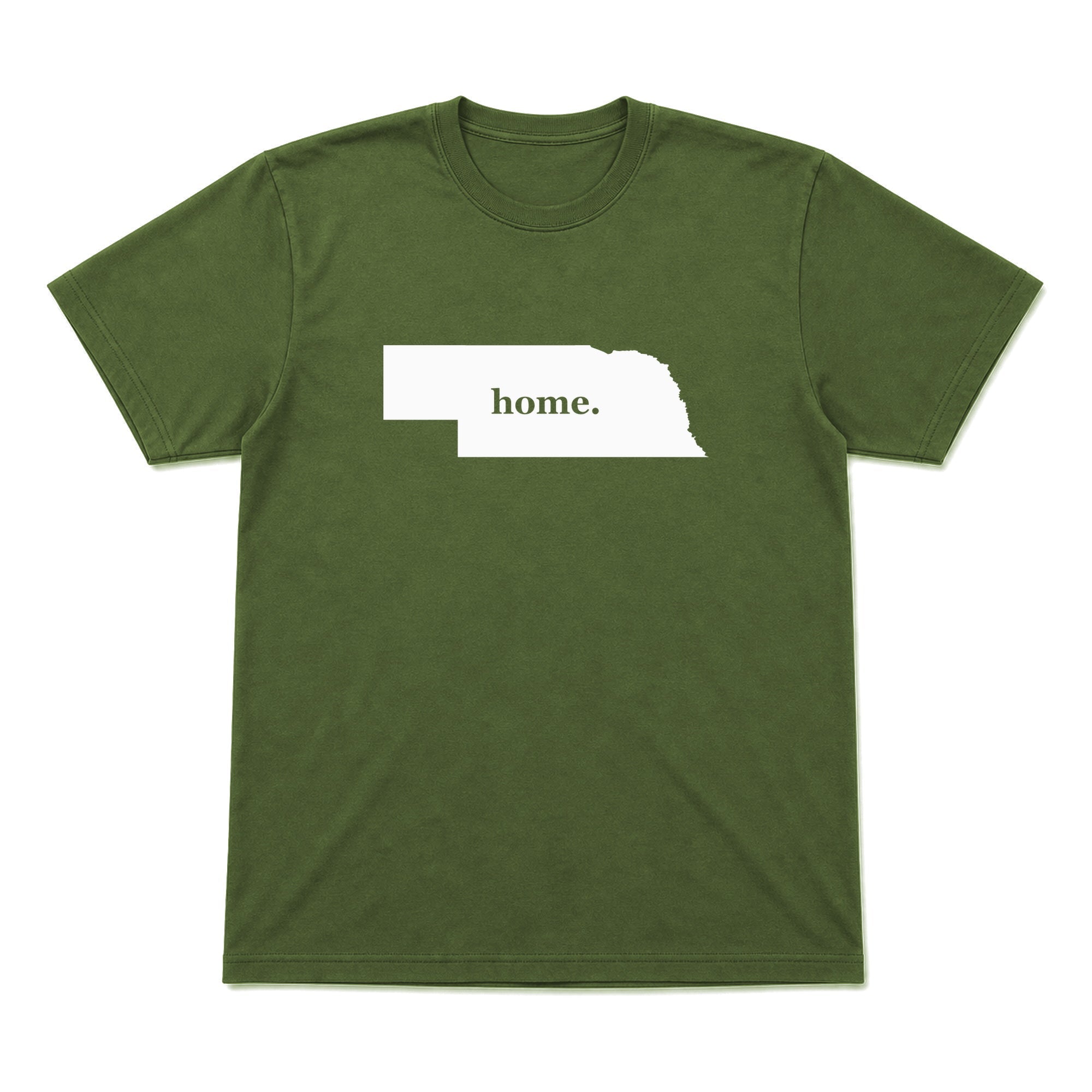 Nebraska home graphic T-shirt in olive green