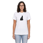 New Hampshire home T-shirt in white shown on a female model