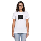 New Mexico home T-shirt in white shown on a female model