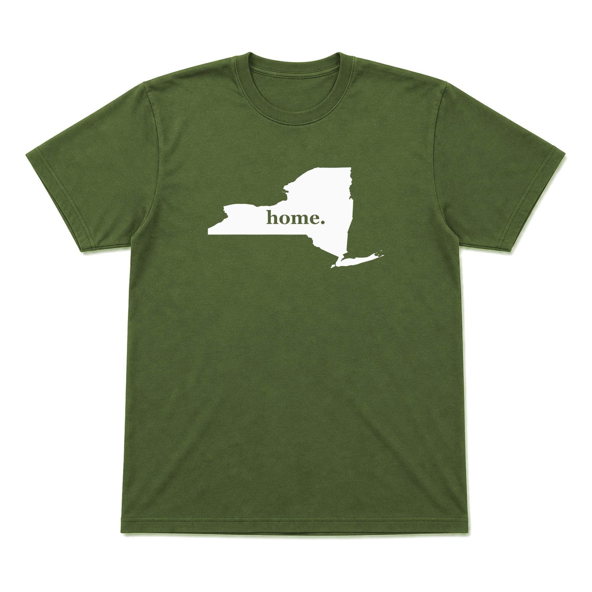 New York home graphic T-shirt in olive green
